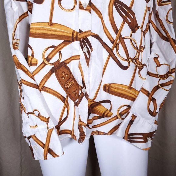 Lauren Ralph Lauren cotton horse theme  blouse - Picture 3 of 9